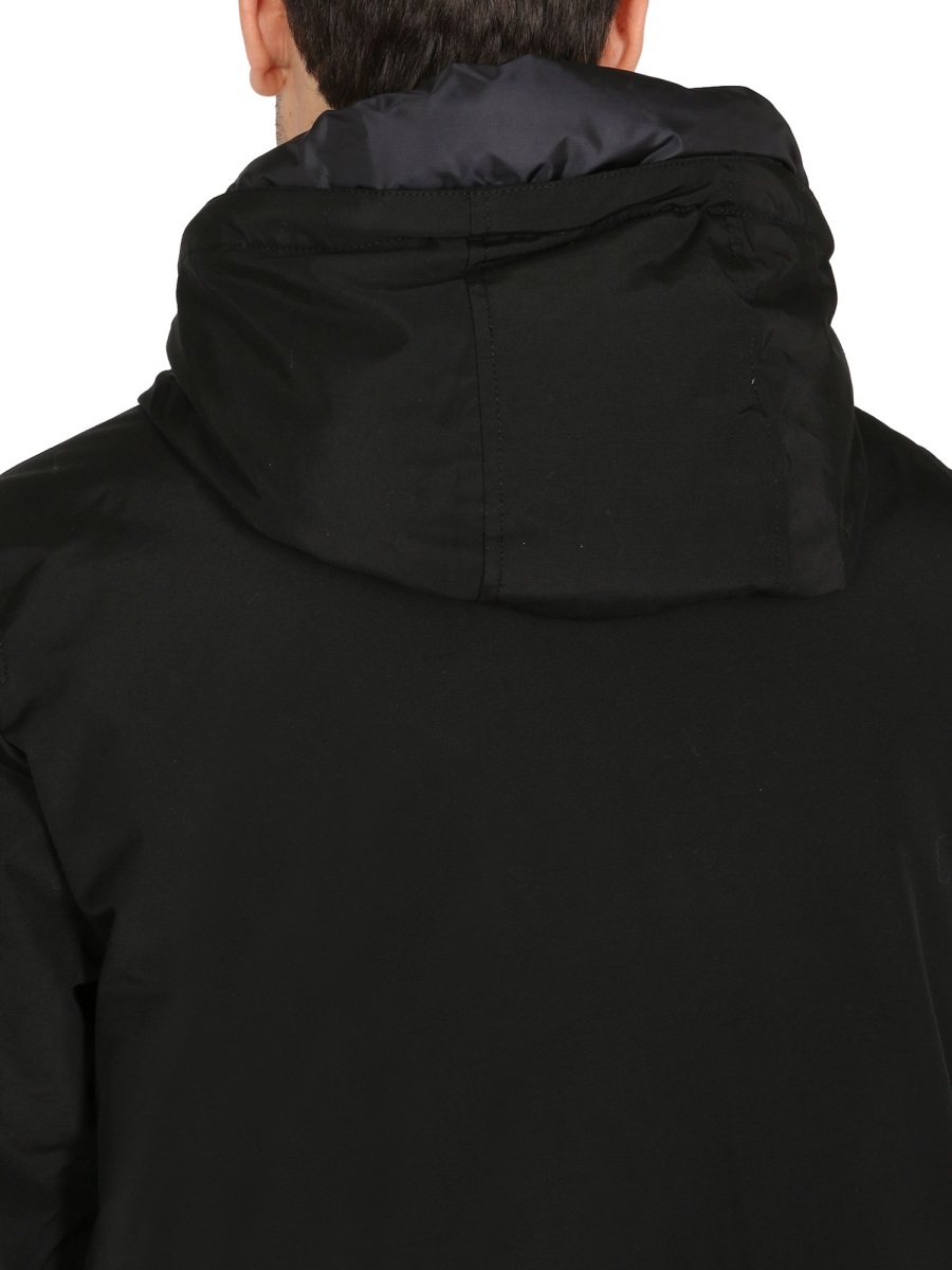 Woolrich Down-feather Hooded Coat In Black