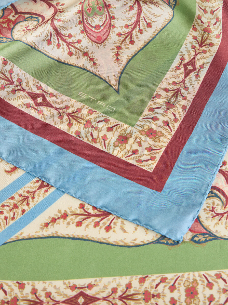 Etro Silk Scarf With Placed Print In Neutral