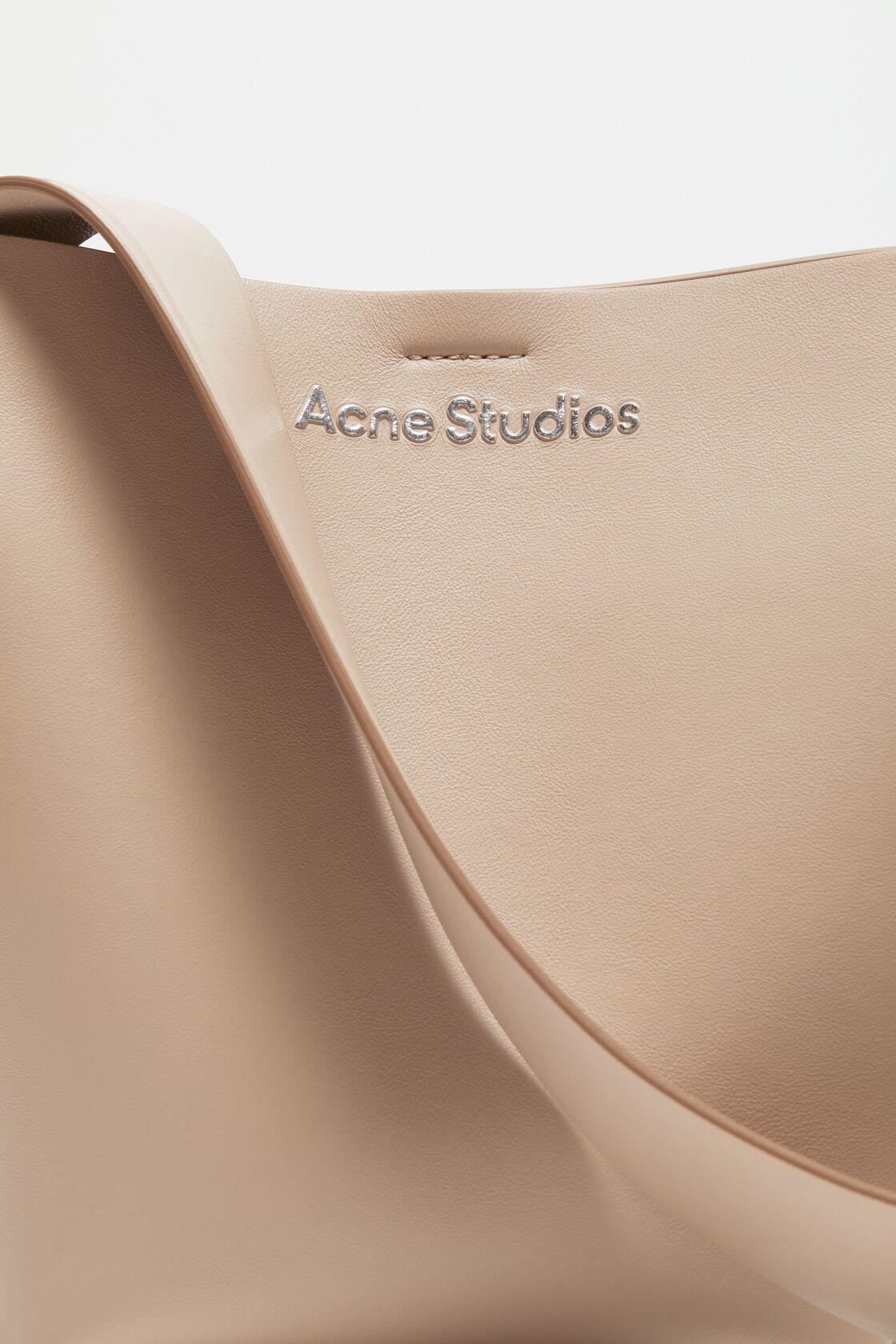 Acne Studios Mini Musubi Leather Top Handle Bag In Nude