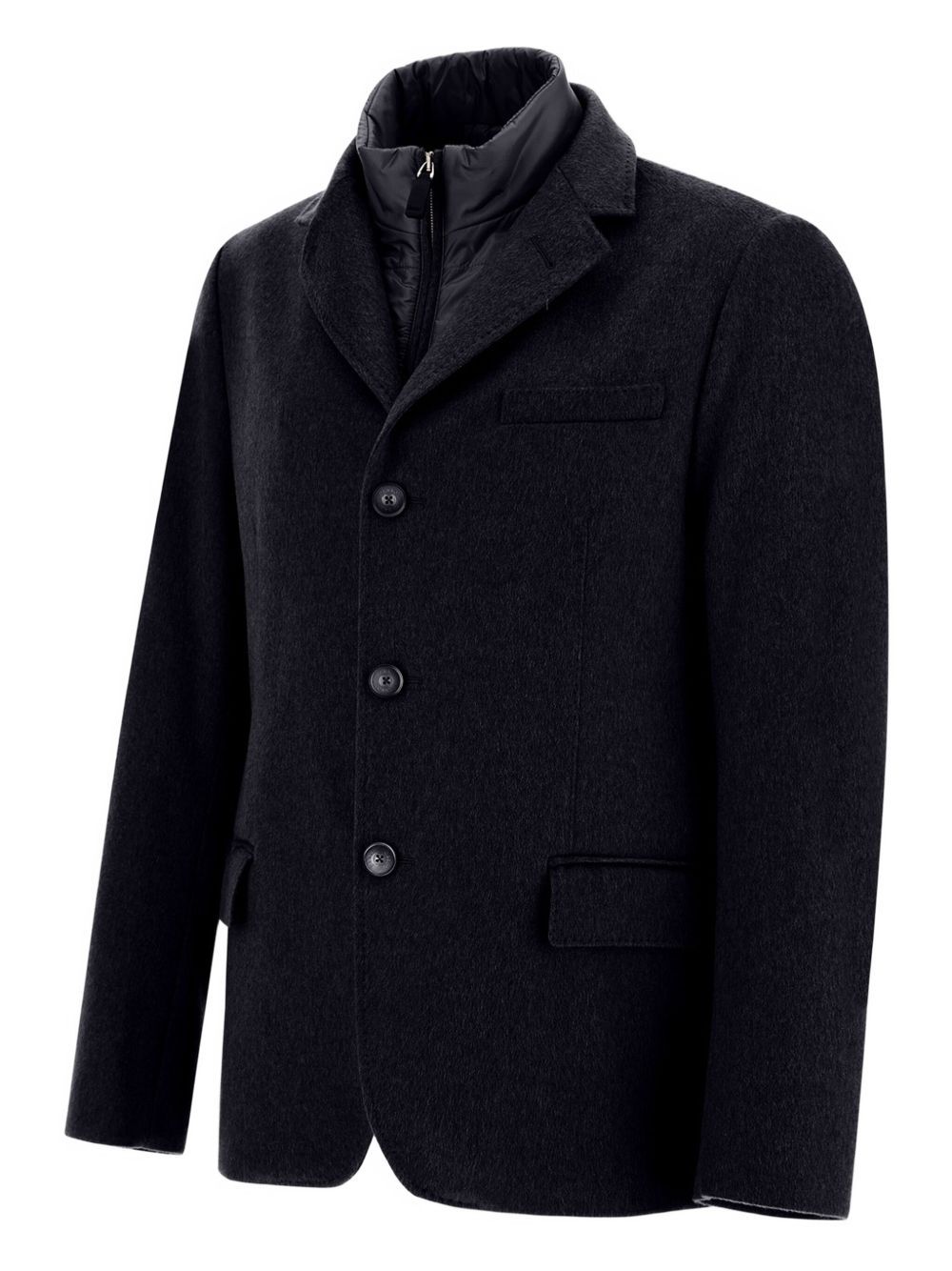 Herno Cashmere Padded Insert-detail Blazer In Black