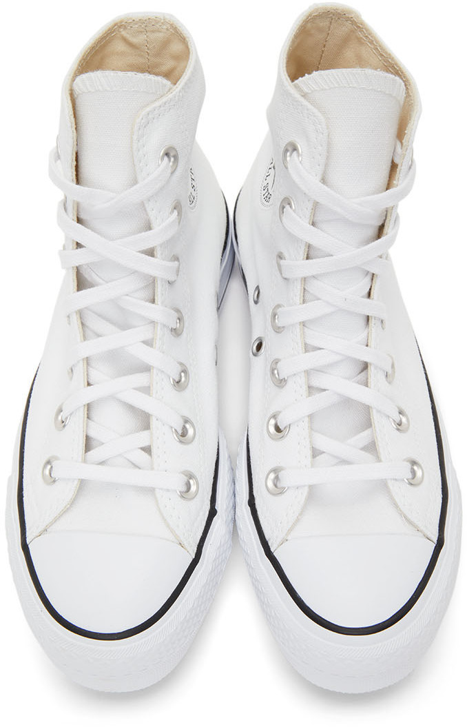 Shop Converse Logo High-top Casual Shoes In White