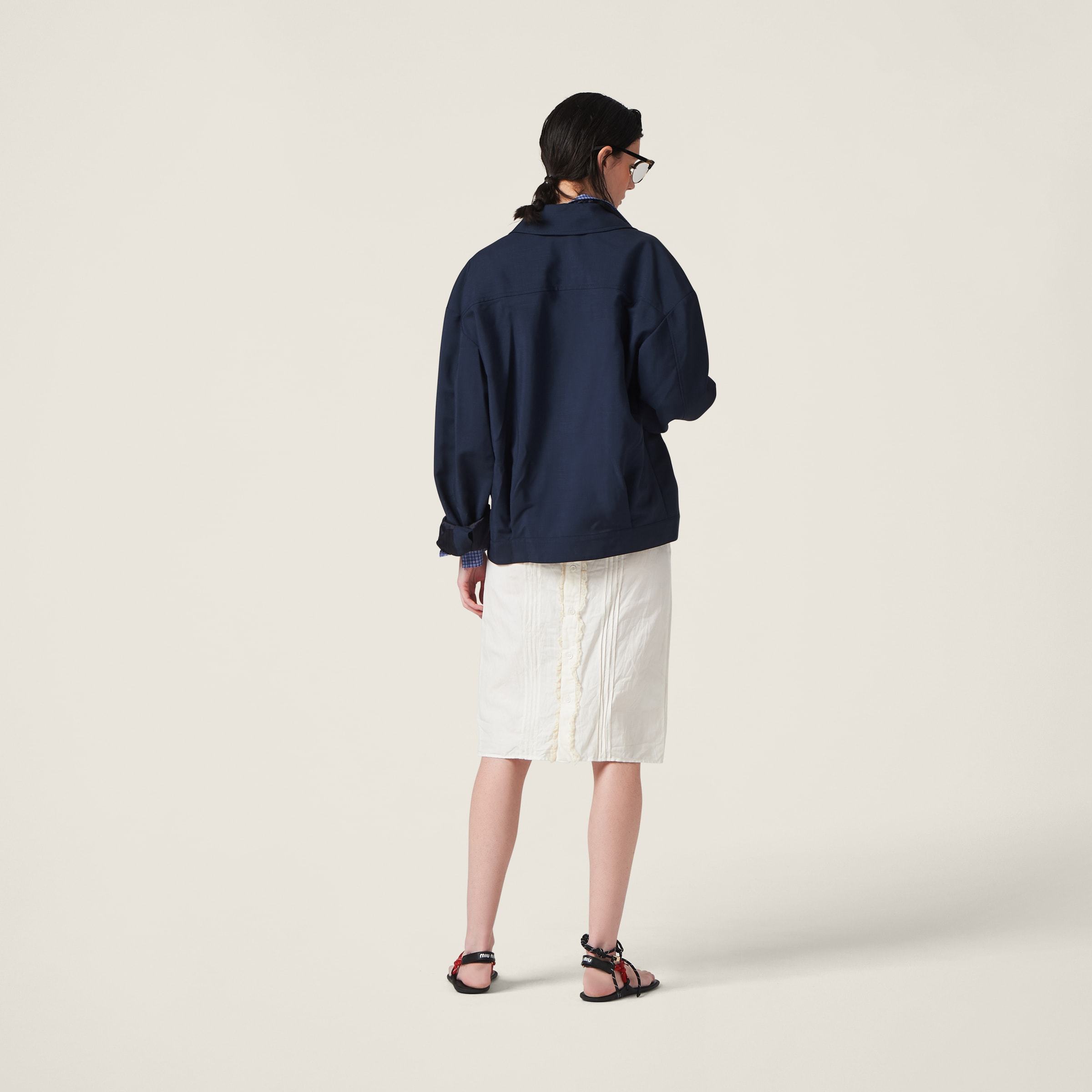 Miu Miu Mohair Blouson Jacket In Blue