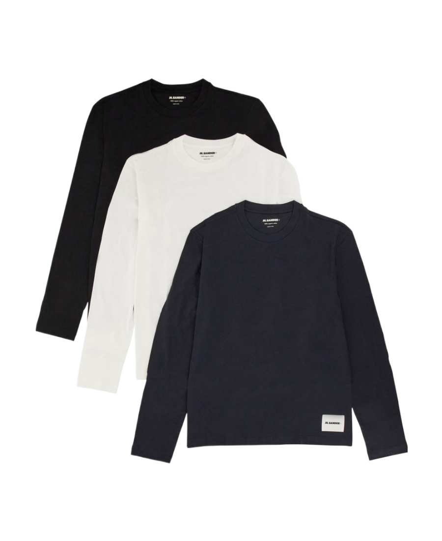 Jil Sander Pack Of Three T-shirts In Black