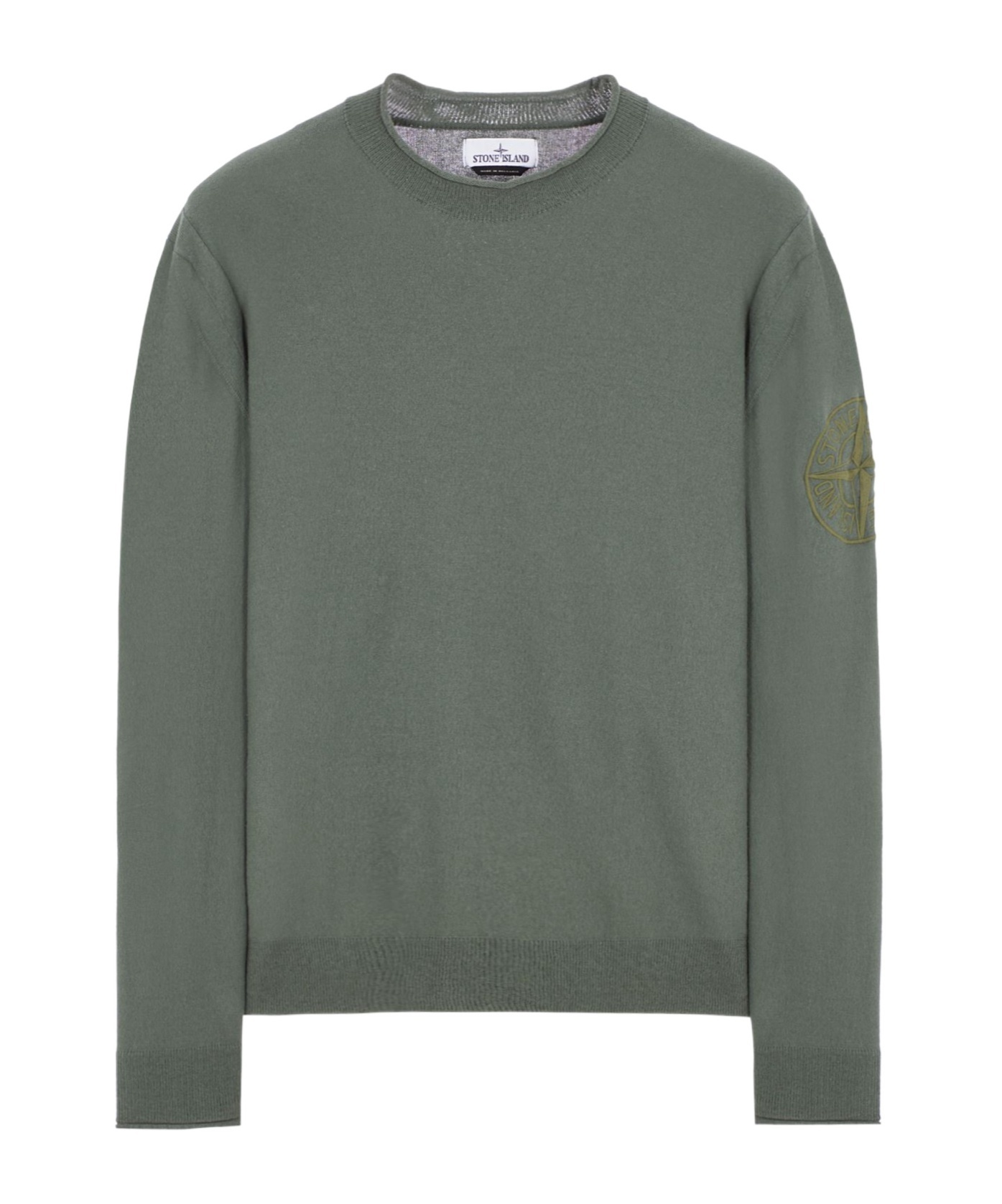 Stone Island Tricot Vert Coton In Green