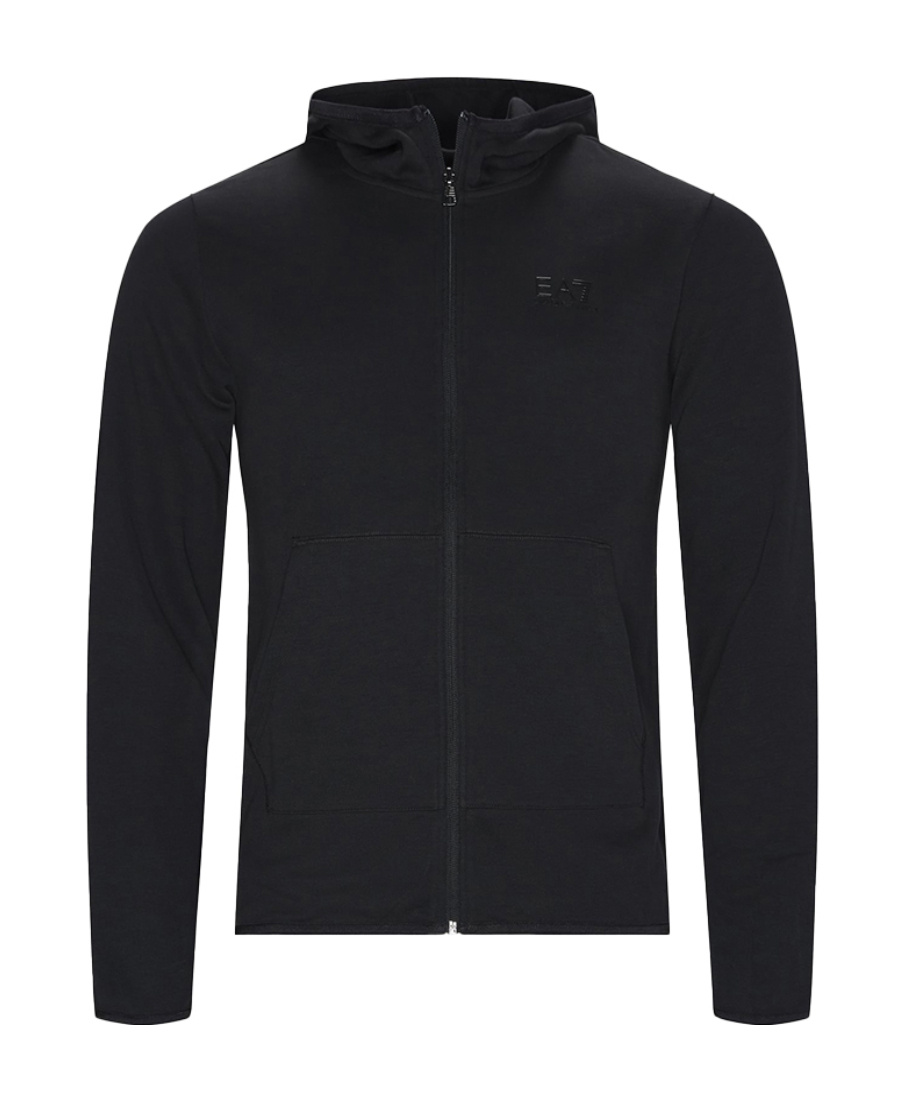 Ea7 Long-sleeved Zipper Casual Jacket In Black