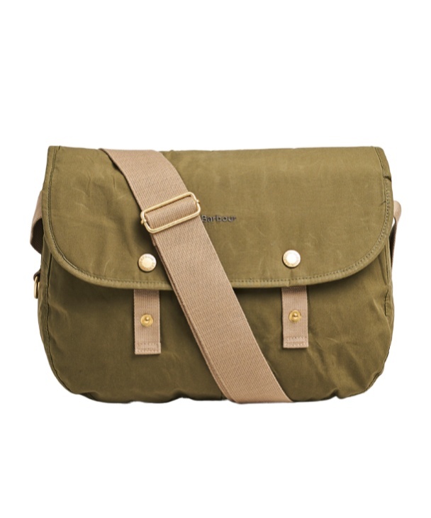 Barbour Shoulder Bag With Adjustable Strap And Front Pockets In Green