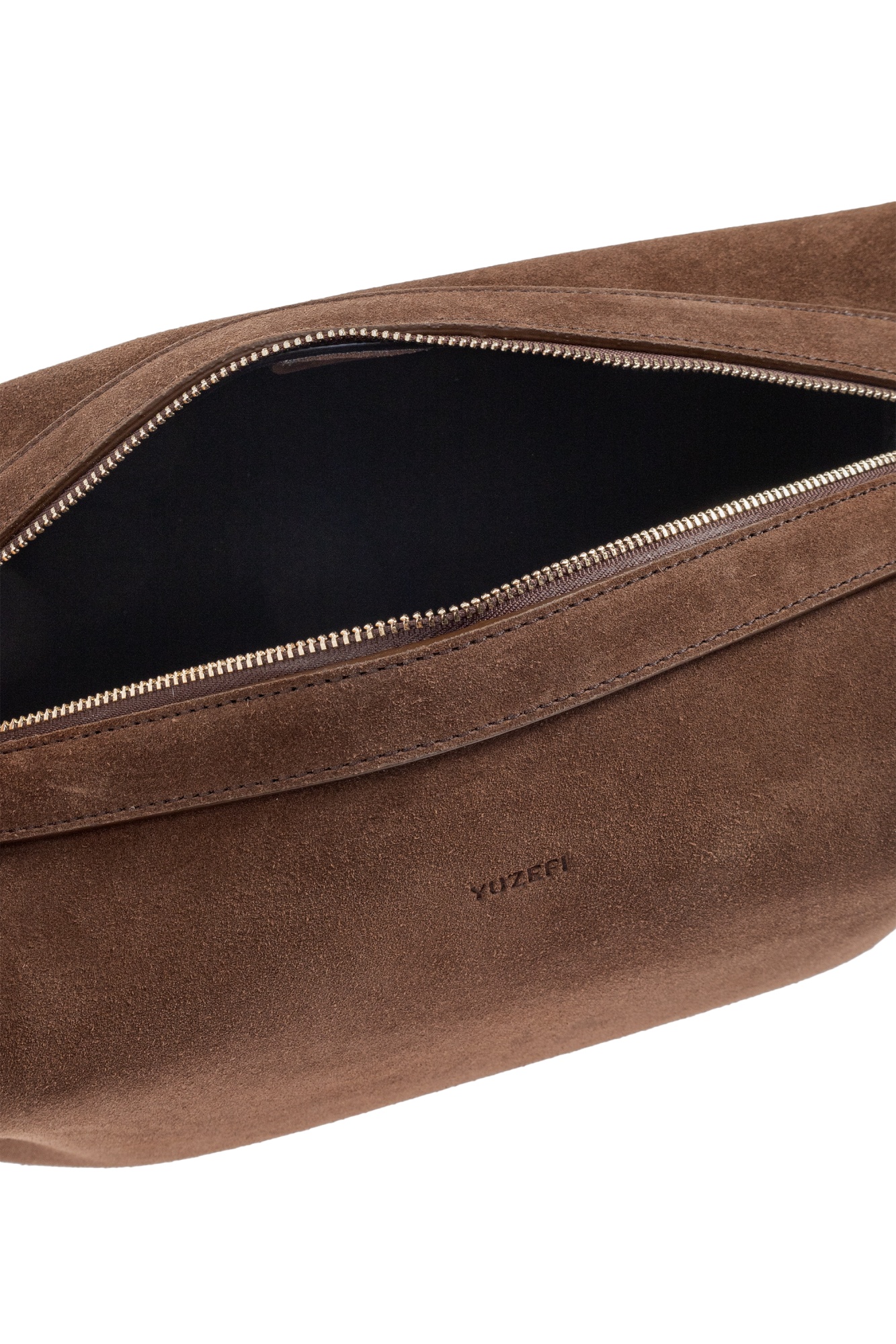 Yuzefi Brioche Knotted Suede Shoulder Bag In Brown