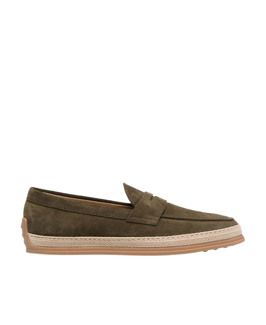 Tod's Almond-toe Suede Loafers In Green