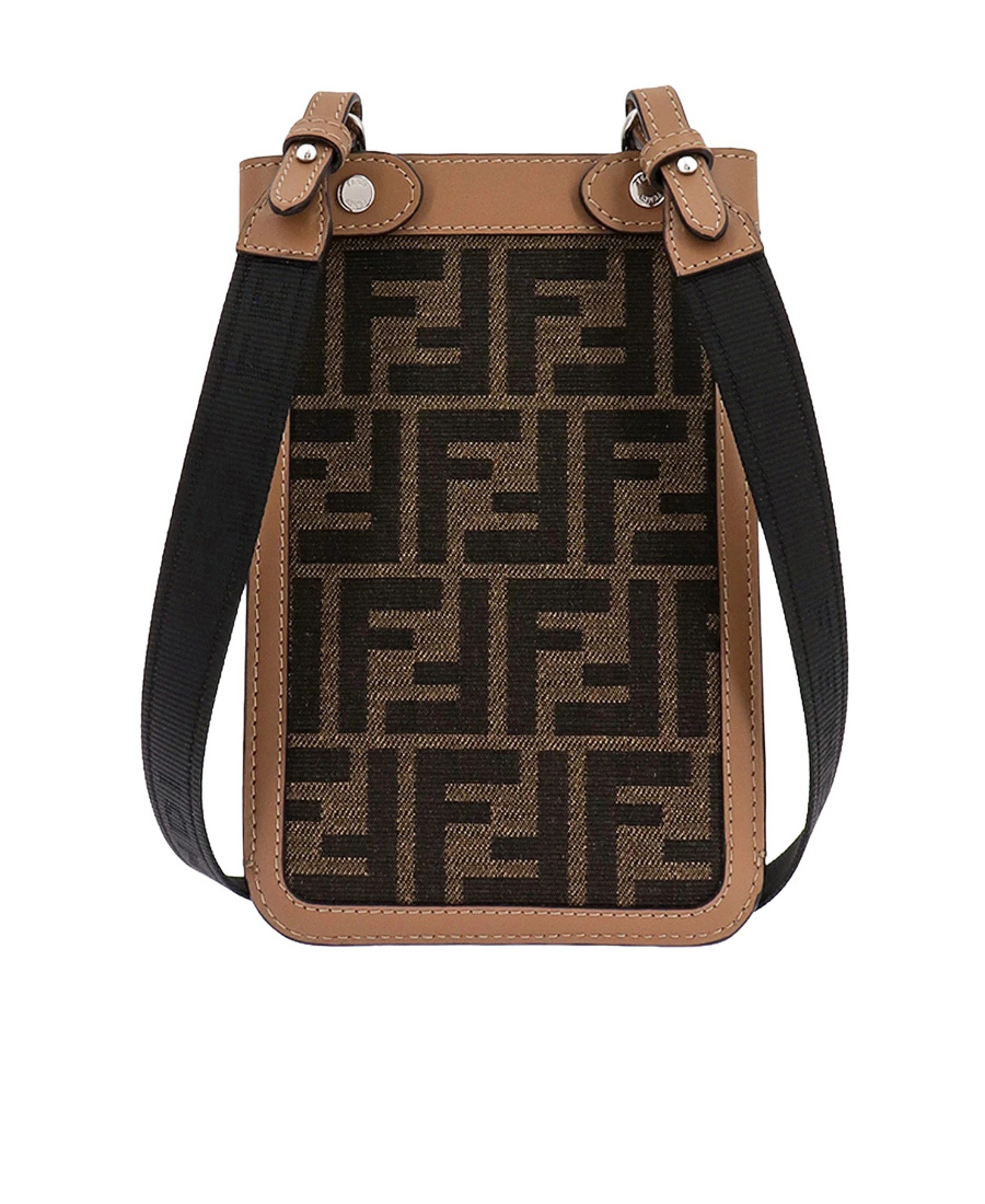 Fendi Logo Shoulder Bag In Black