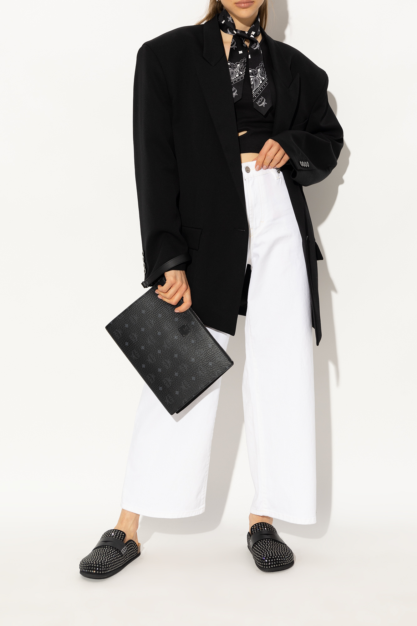 Jw Anderson Leather Mules In Black