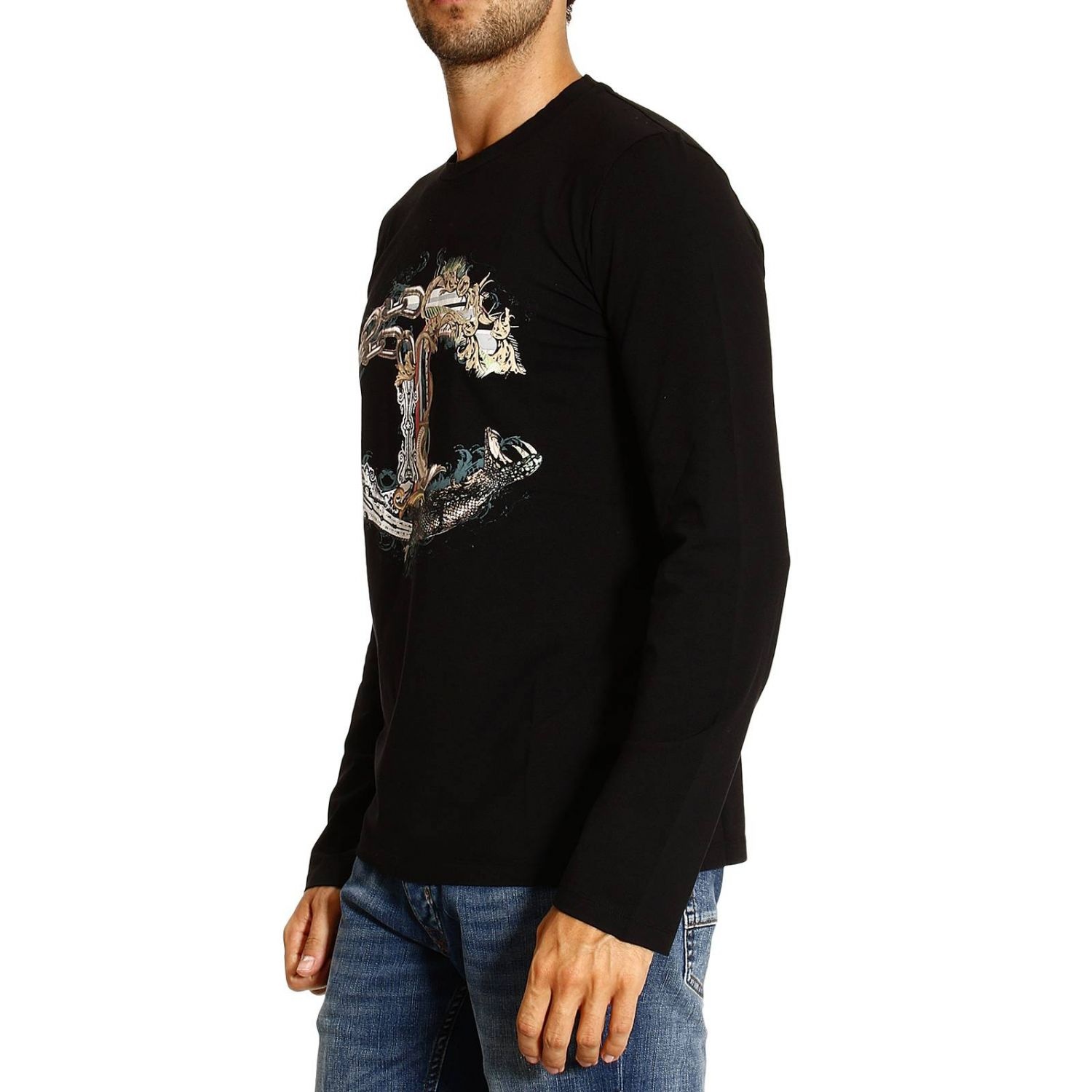 Just Cavalli Round-necked T-shirt In Black