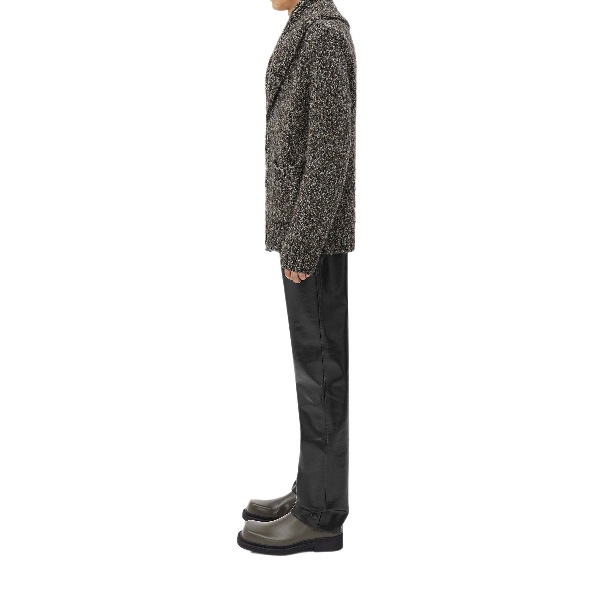 Bottega Veneta Wool Long-sleeved Cardigan In Gray