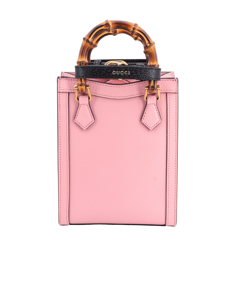 Gucci Diana Leather Tote Bag In Pink