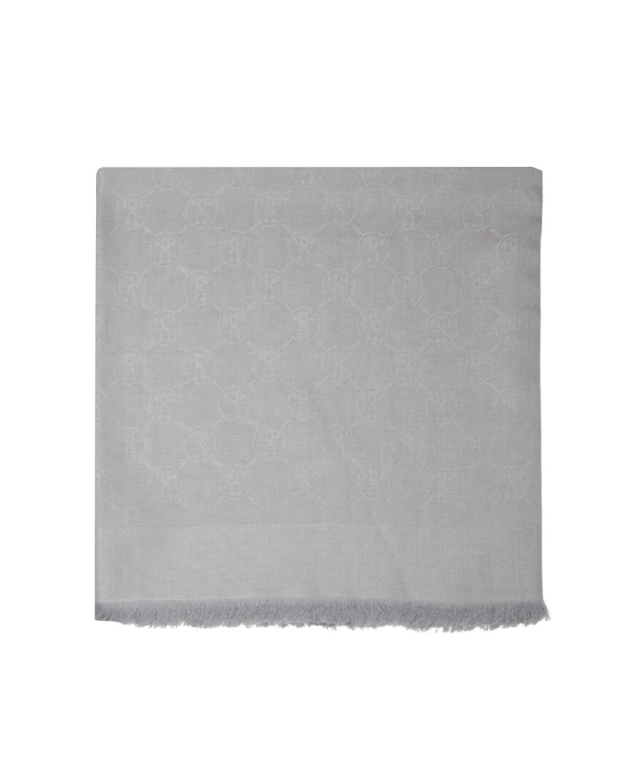 Moschino Logo-print Square Scarf In Gray