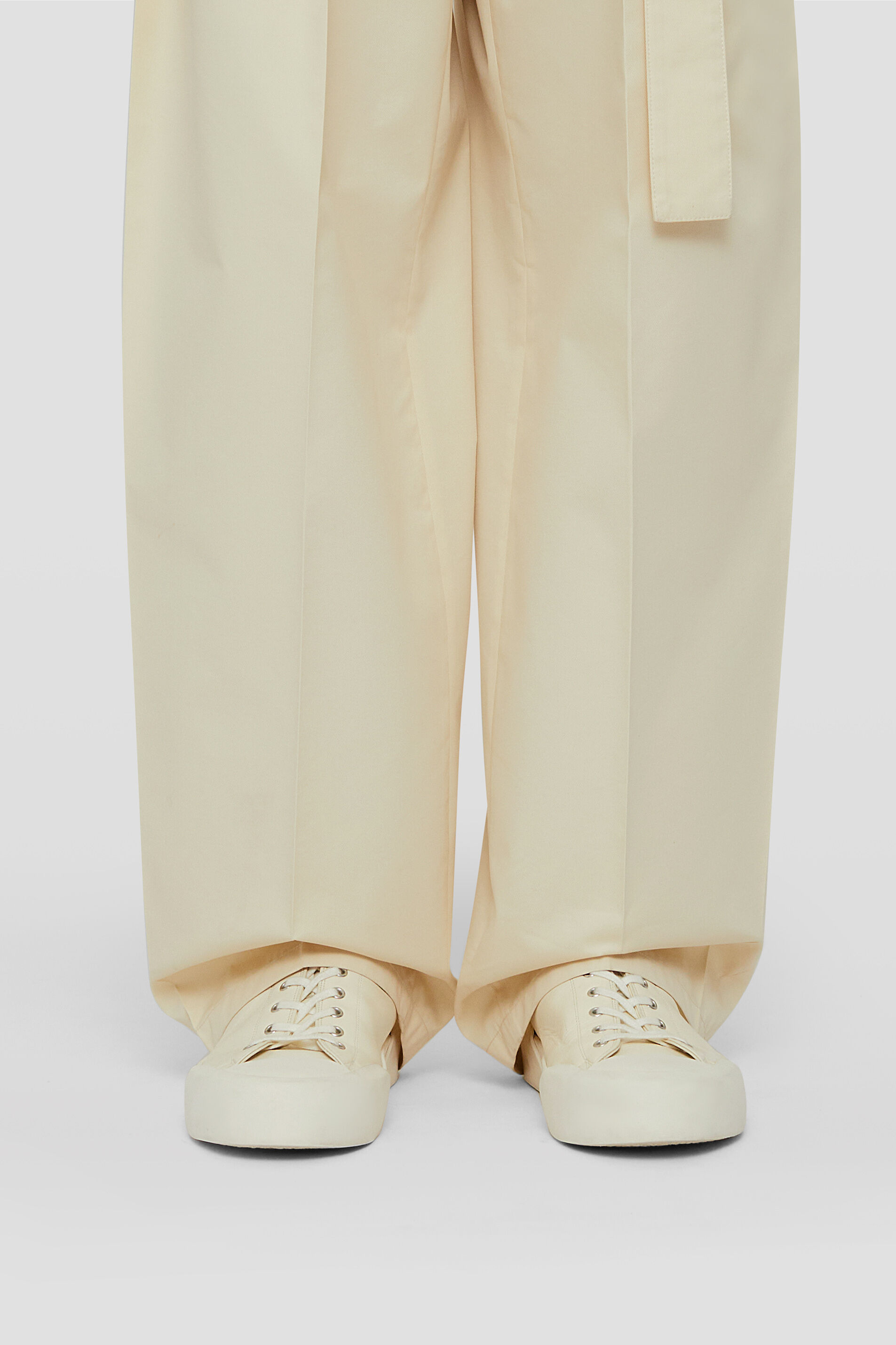 Jil Sander Calf Leather Lace-up Sneakers In White