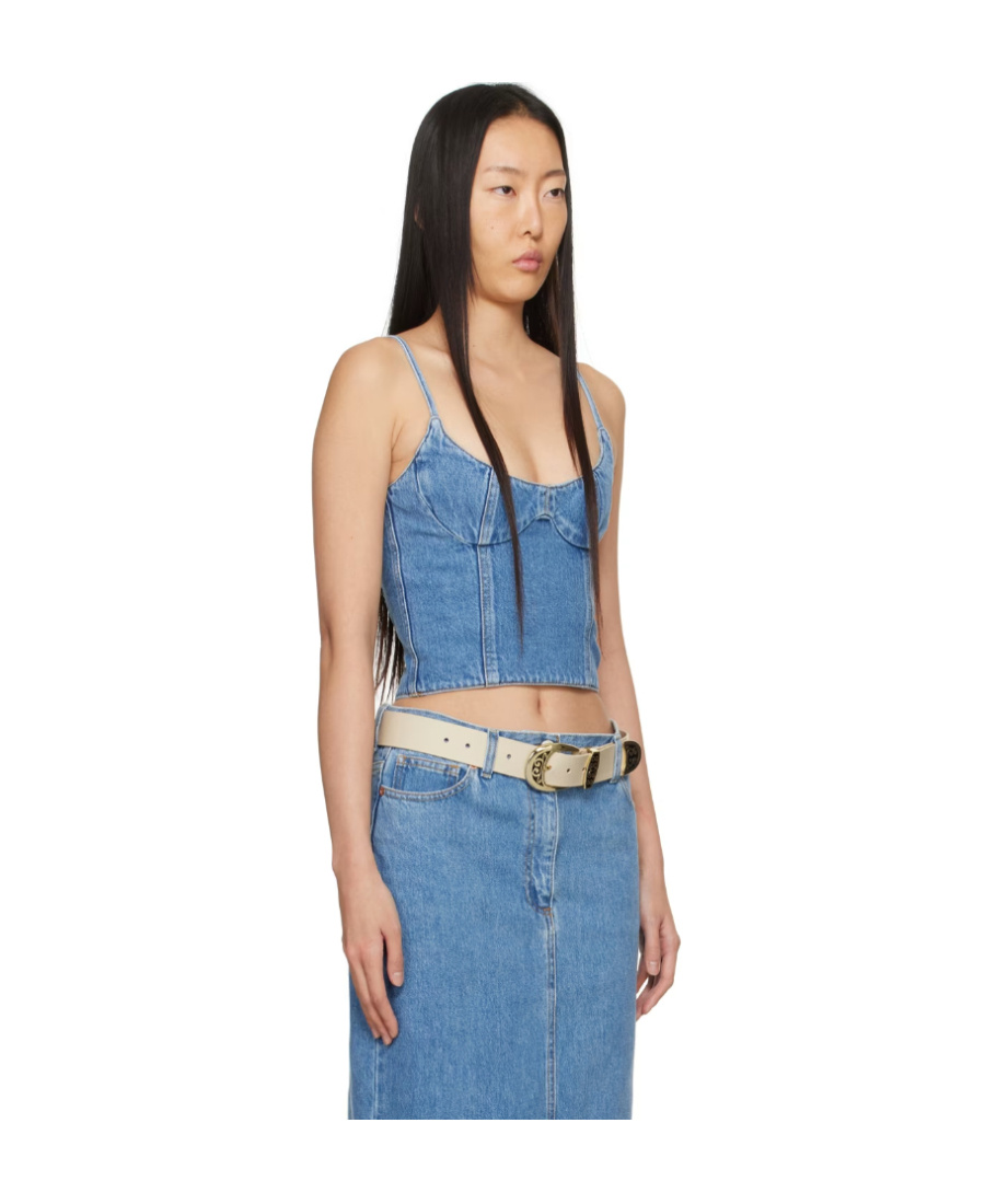 Magda Butrym Denim Top In Blue
