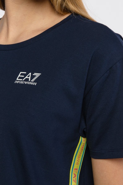 EA7 NAVY BLUE LOGO PRINTED T-SHIRT