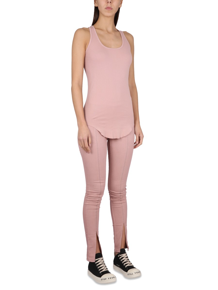 Rick Owens Drkshdw Slit-detail Leggings In Pink