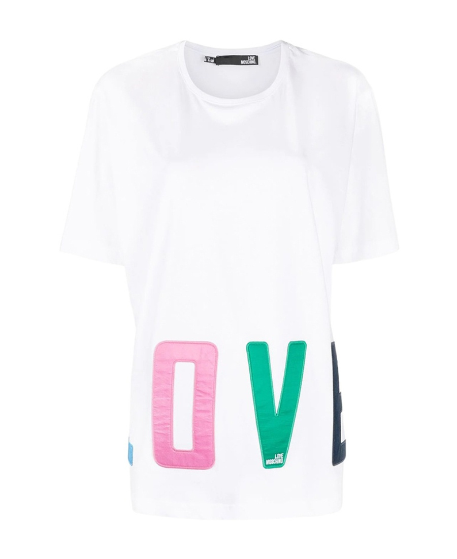 Moschino T-shirt With Round Neck And Short Sleeves In White