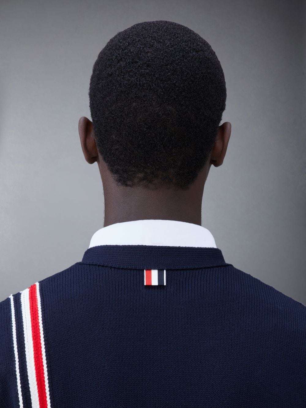Thom Browne Rwb Stripe Intarsia Cotton Cardigan In Blue