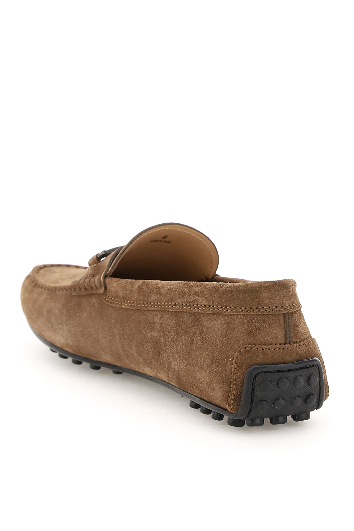 Tod's T-plaque Suede Loafers In Green