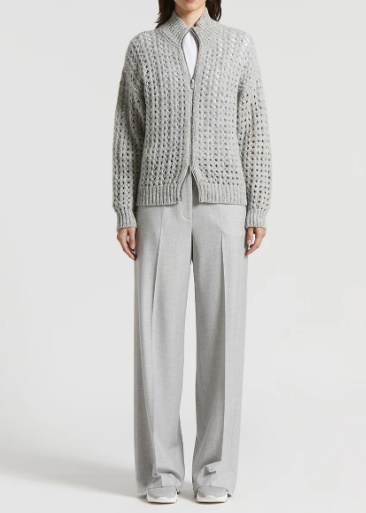 Peserico Pleated Wide-leg Trousers In Gray