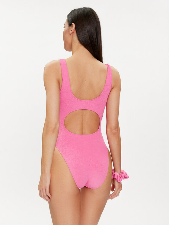 Calvin Klein Logo One-piece Swimsuit In Pink