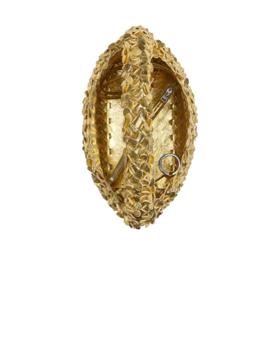 Bottega Veneta Cabat Metallic Sequin Bucket Bag In Yellow
