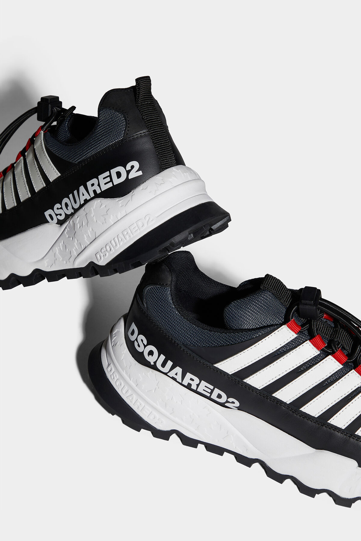Dsquared2 Logo-printed Round-toe Drawstring Sneakers In Black