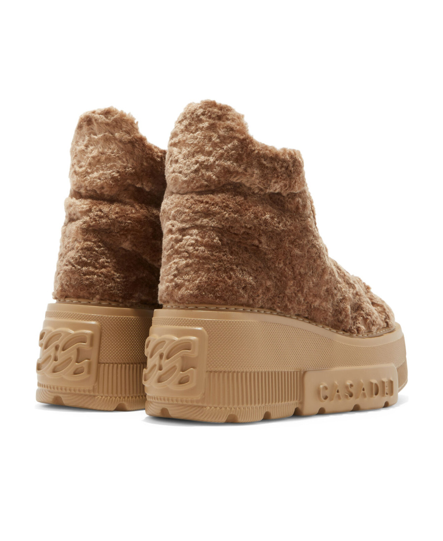 Casadei Nexus Fleece-texture Sneakers In Nude