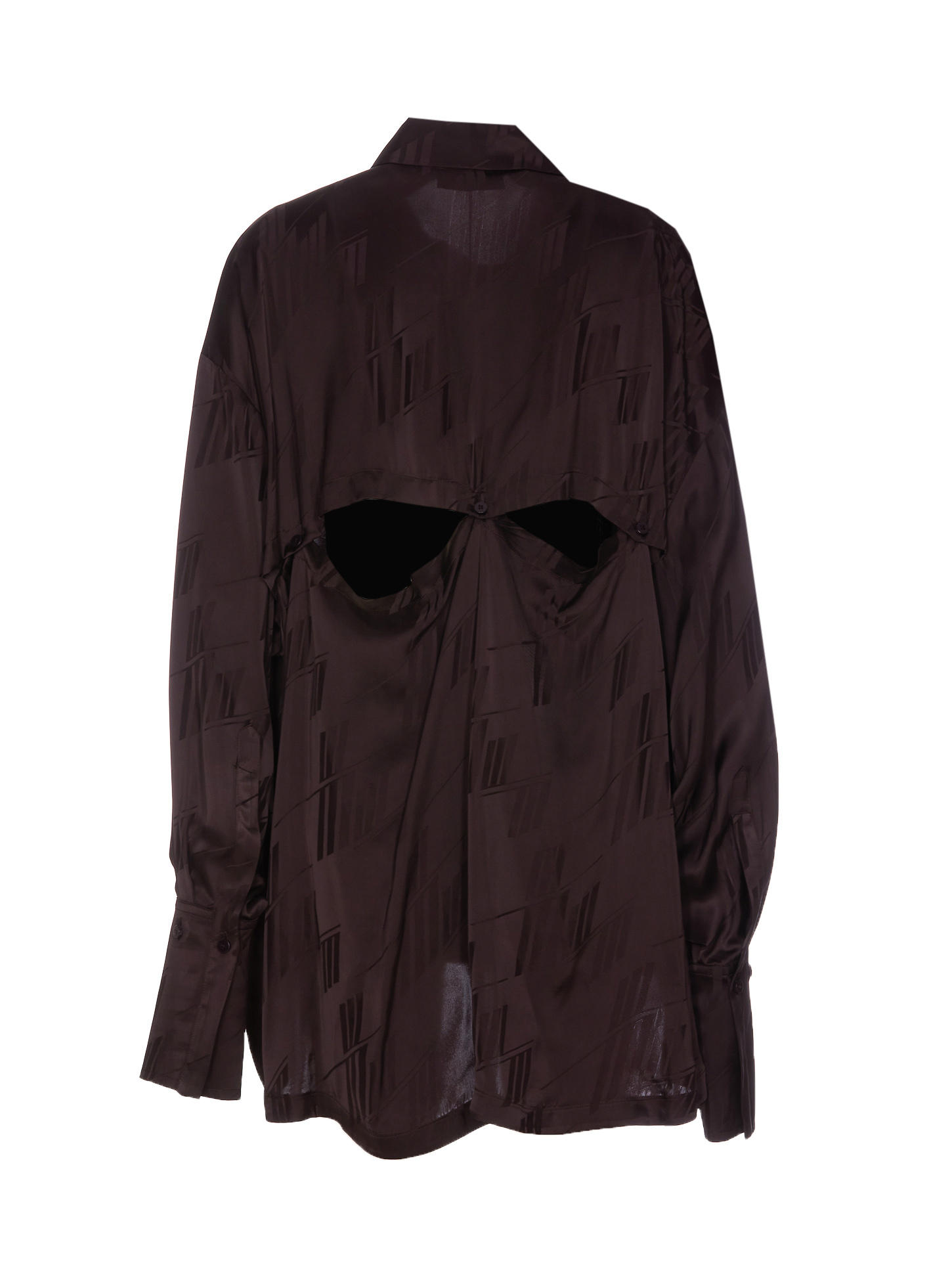 Attico The Woman Shirt Dark Brown Size 2 Viscose In Black