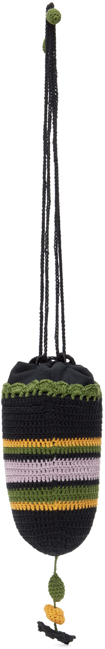 Bode Harbor Stripe Shoulder Bag In Black