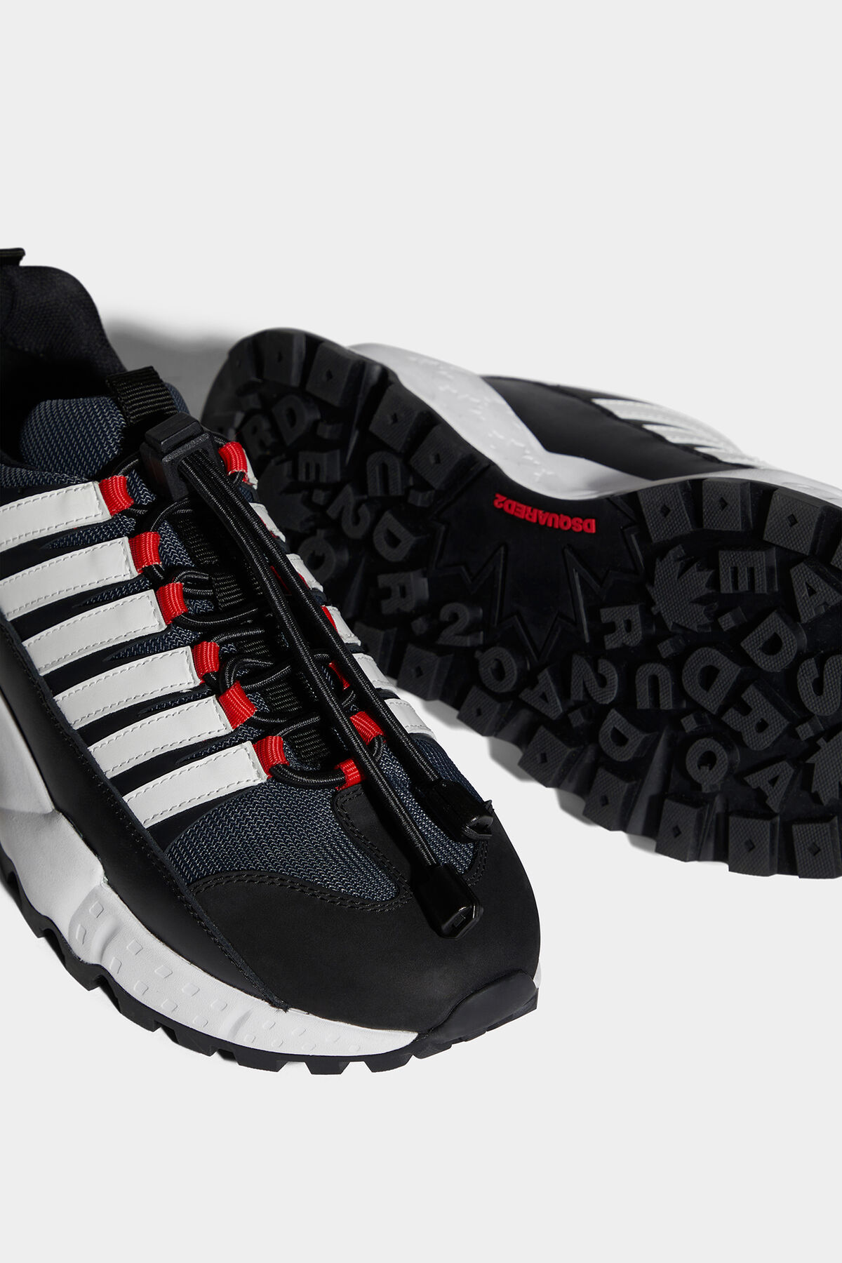 Dsquared2 Logo-printed Round-toe Drawstring Sneakers In Black