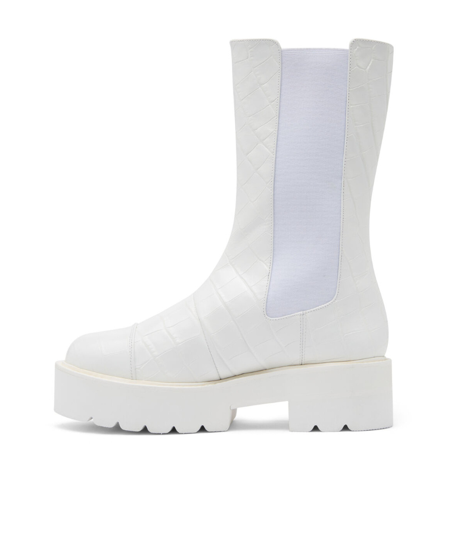 Stuart Weitzman Chelsea Boots In White