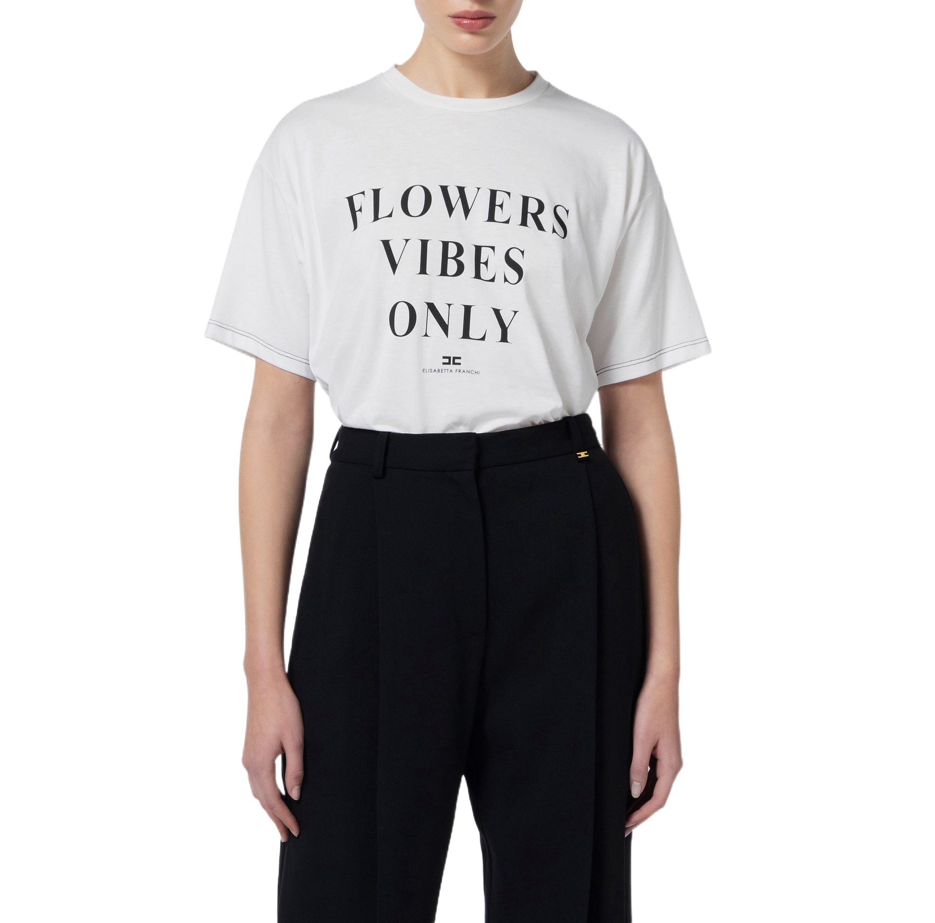 Elisabetta Franchi Short-sleeved T-shirt In Black