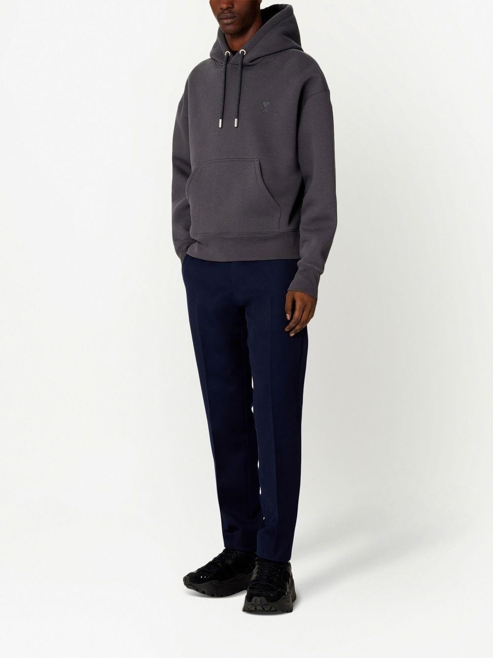Ami Alexandre Mattiussi Pressed-center Cropped Trousers In Black