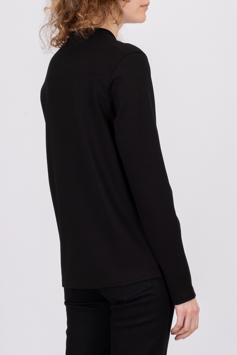 Jil Sander Round-neck Long-sleeve Knitted Top In Black