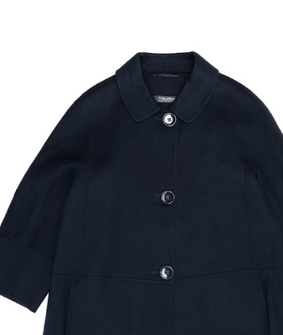 Max Mara Lapel Coat In Black