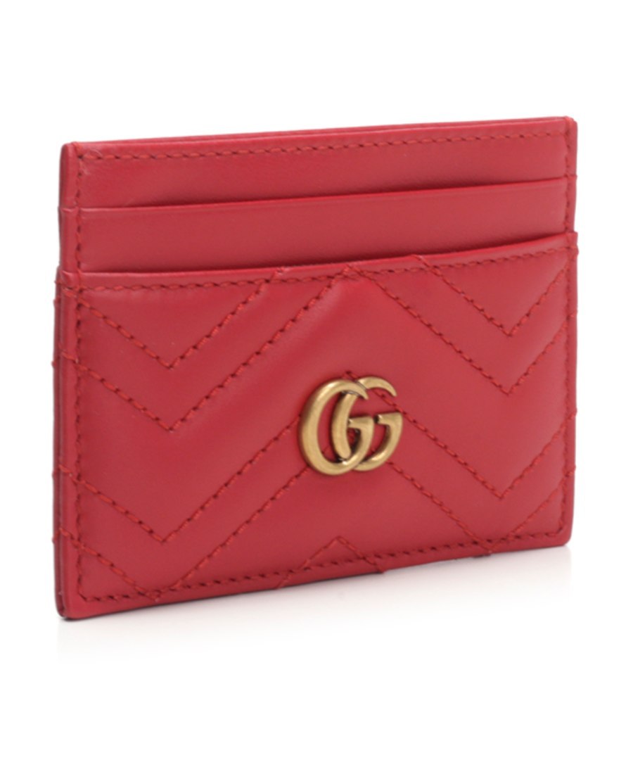 Gucci Gg Marmont Card Case In Red