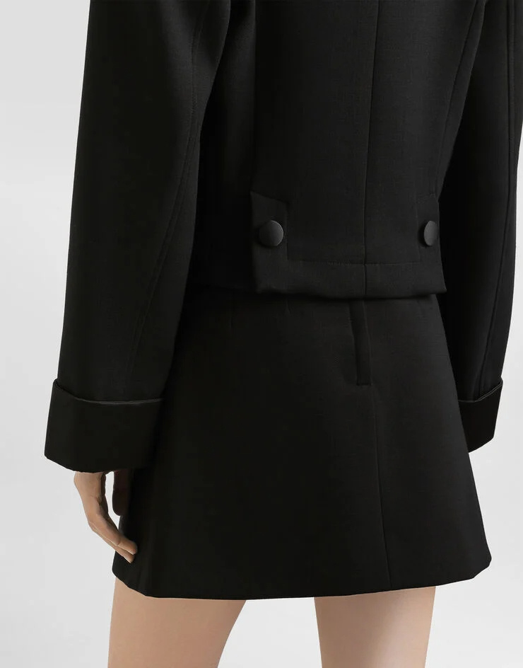 Dolce & Gabbana Double-breasted Cropped Jacket In Black