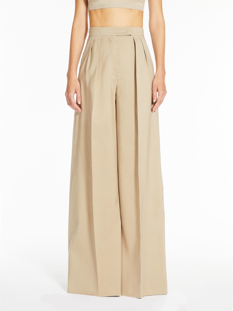 Max Mara Pleated Casual Pants In Brown