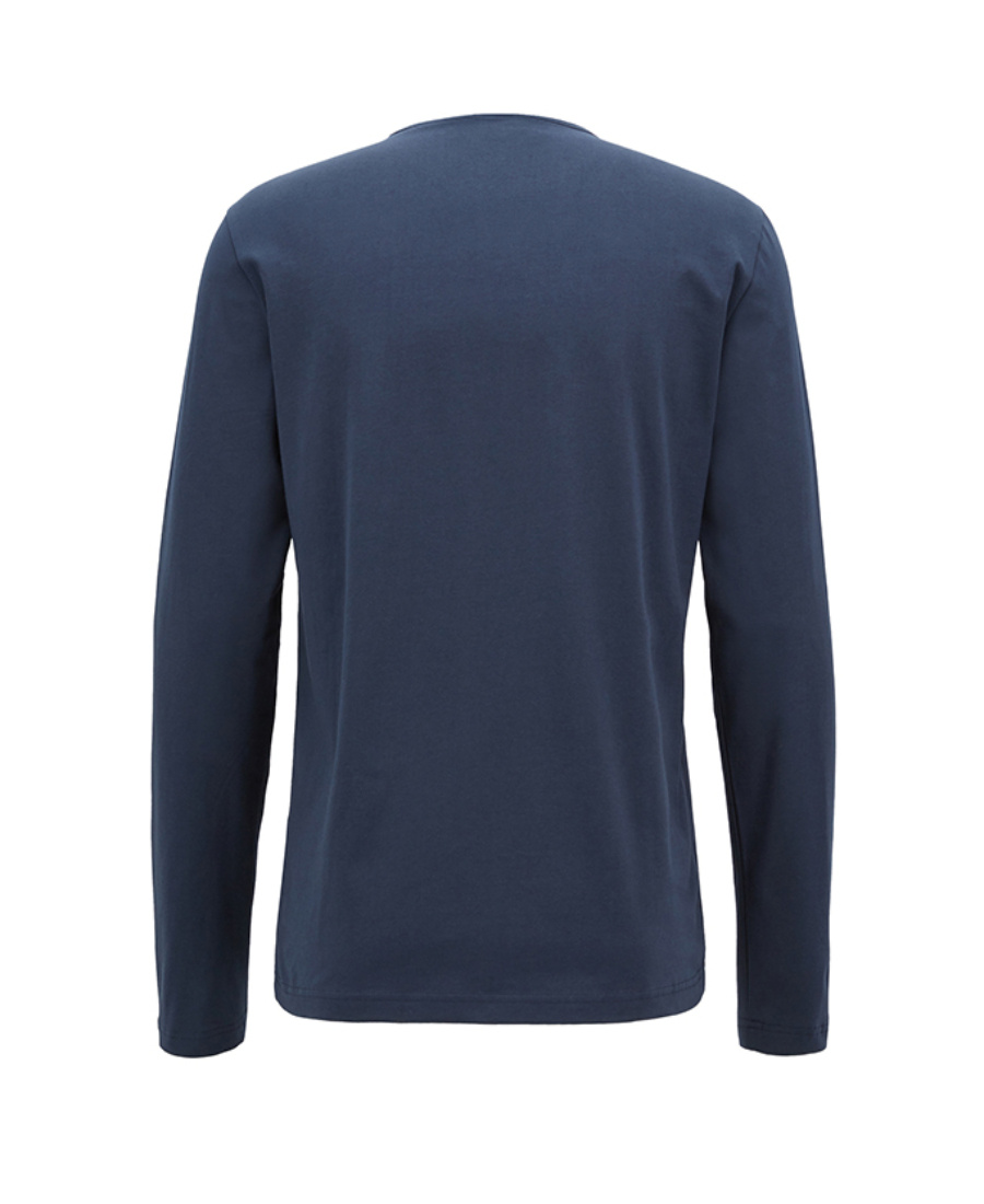 Hugo Boss T-shirt With Round Neck And Long Sleeves In Blue
