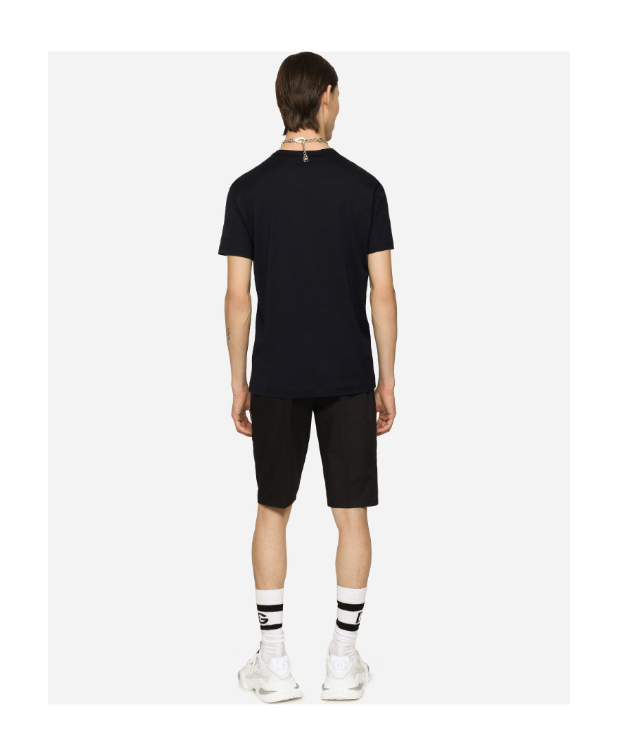 Dolce & Gabbana Logo V-neck T-shirt In Black