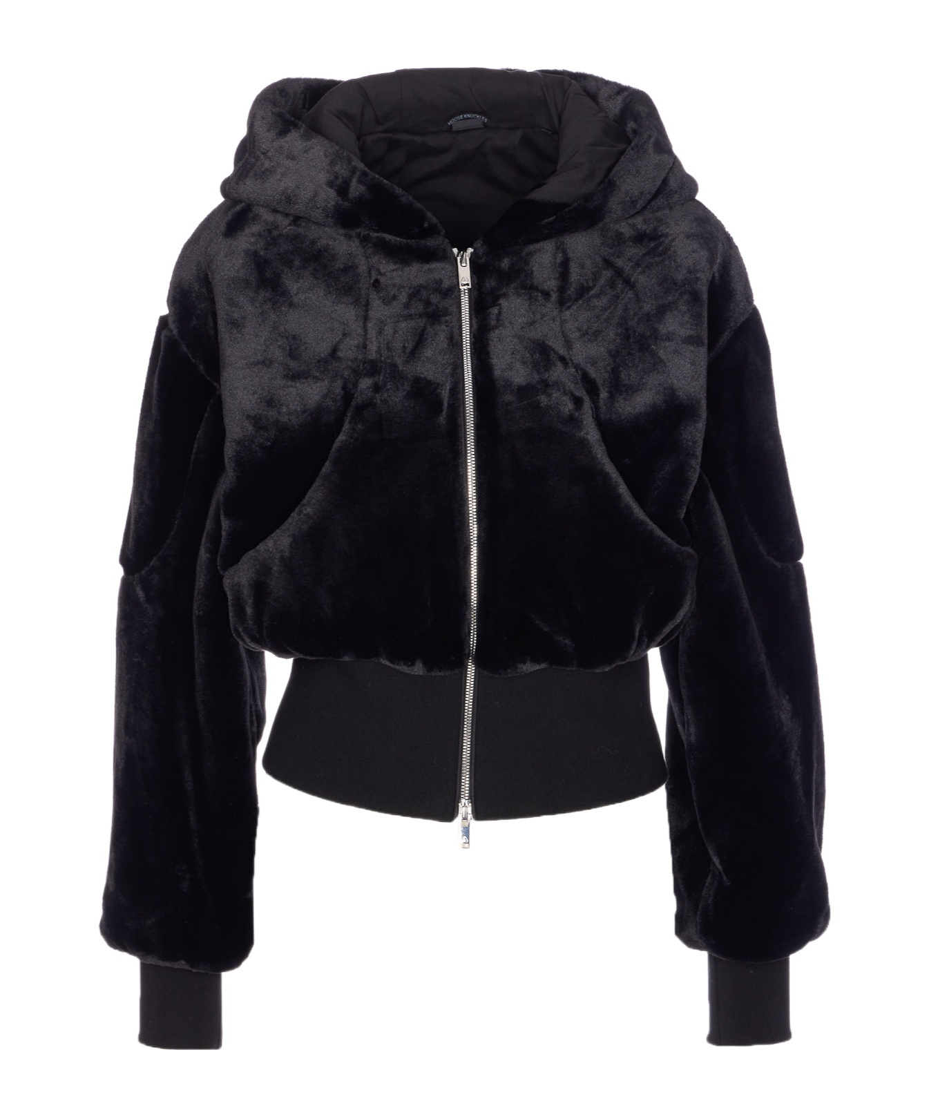 Moose Knuckles Hooded Jacket With Elasticized Waist And Pockets In Black