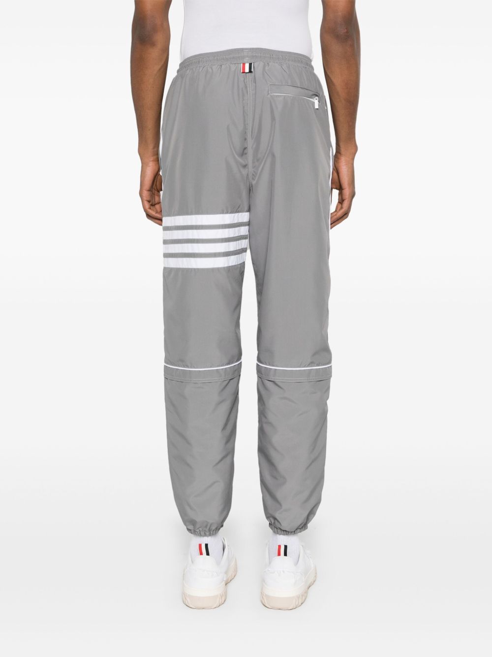 Thom Browne Mid Rise Ripstop Track Pants In Gray