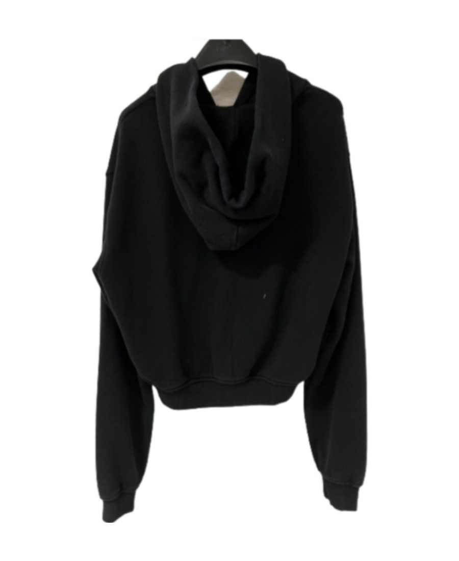 We11 Done Long-sleeved Hooded Zipper Sweater In Black