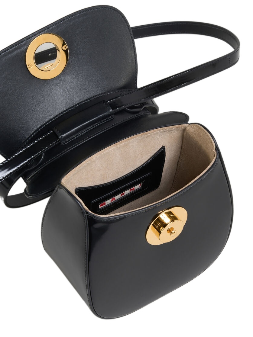 Marni Butterfly Calfskin Shoulder Bag In Black