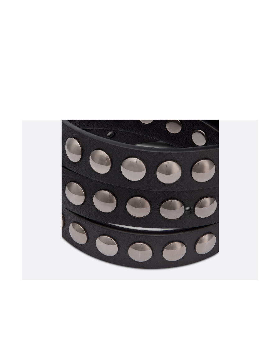 Dior Black Polytechnique Rivet Belt In Black