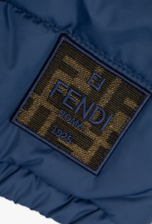 Fendi Stand Collar Padded Jacket In Blue