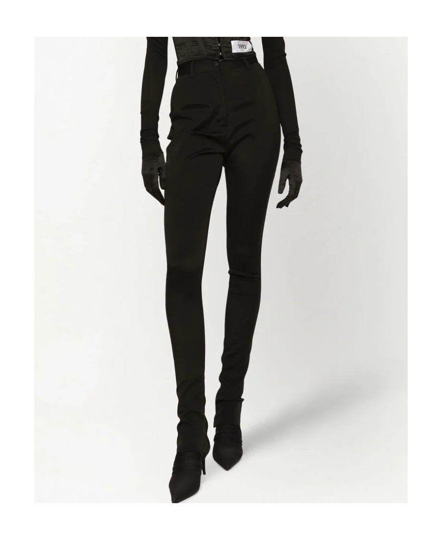 Dolce & Gabbana High Waisted Skinny-fit Trousers In Black